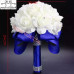 perfectlifeoh Elegant Royal Blue Wedding Bouquet Artificial Bridal Flowers Bride Bouquet Buque De Noiva