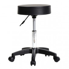 Round Stool Plastic Arch Feet Rotation Bar Stool Black