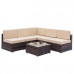 Weaving Ratt Fully Equipped Weaving Rattan Sofa Set with 1pcs Corner Sofas & 4pcs Single Sofas & 1 pcs Coffee Table