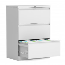 3 Drawer Folding Lateral File Cabinet White Carton