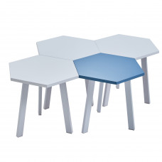 TLYY007-WTBL 1Set/4Pcs Coffee Table- Blue & White