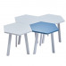 TLYY007-WTBL 1Set/4Pcs Coffee Table- Blue & White