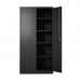 Steel Storage Cabinet , 5 Shelf Metal Storage Cabinet with 4 Adjustable Shelves and Lockable Doors （Black）