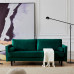 【Presale】1Set Mid-Century Modern Velvet fabric Bench Sectional Couch Sofa - Emerald