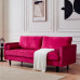 【Presale】1Set Mid-Century Modern Velvet fabric Bench Sectional Couch Sofa - Red