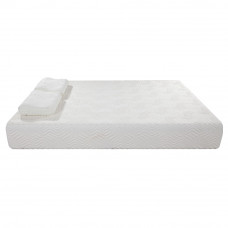 10 Two Layers Traditional Firm High Softness Cotton Mattress with 2 Pillows (Queen Size) White