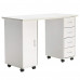 Double Edged Manicure Nail Table with Drawer - White