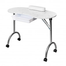 Portable MDF Manicure Table with Arm Rest & Drawer Salon Spa Nail Equipment - White