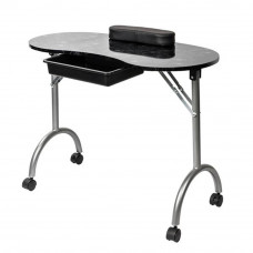 Portable MDF Manicure Table with Arm Rest & Drawer Salon Spa Nail Equipment - Black