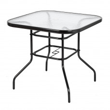 Outdoor Dining Table Square Toughened Glass Table Yard Garden Glass Table - Transparent color