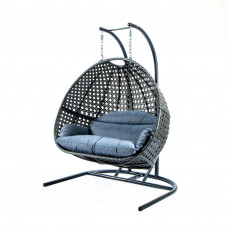 【LTL】LUXURY DOUBLE SEAT SWING CHAIR w/CUSHION(KD) - Dust Blue