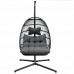 FOLDING SINGLE SWING CHAIR w/CUSHION - black