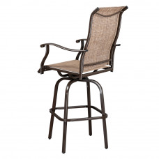 2pcs Wrought Iron Swivel Bar Chair Patio Swivel Bar Stools - Brown