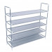 Simple Assembly 5 Tiers Non-woven Fabric Shoe Rack with Handle - Gray