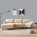 Modern fabric sofa L shape 3 seater with ottoman-104 - beige