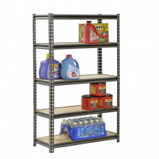 110 x 45 x 180cm 5 Tiers Powder Coated Storage Rack Gray