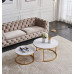 【SEA】Modern Nesting coffee table golden color frame with marble wood top - Golden