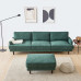 【SEA】Modern fabric sofa L shape 3 seater with ottoman-104 - green