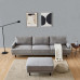 【SEA】Modern fabric sofa L shape 3 seater with ottoman-104 - Gray