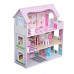 Large Childrens Wooden Dollhouse Kid House Play Pink with Furniture - Pink