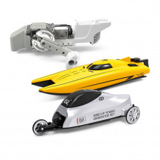 2-in-1 hand crank generator car and boat